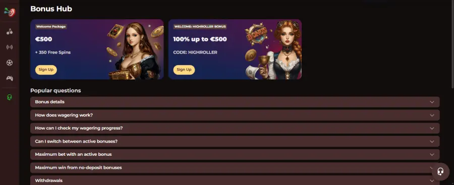 Vincispin Casino App Screenshot auf einem Smartphone